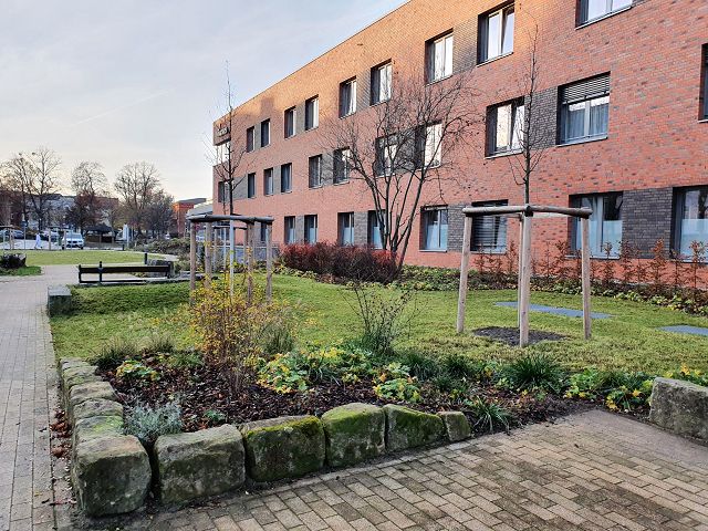 Modernes Bettenhaus mit Komfortpflege